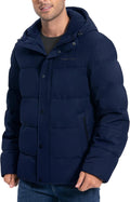 Mens Warm Winter Puffer Jacket Waterproof Hooded - Insulated Coat