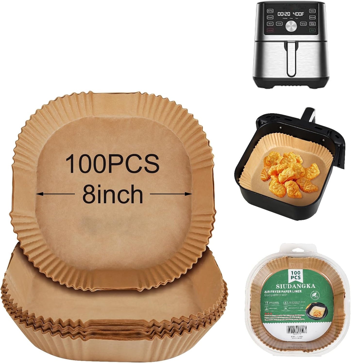 100 Disposable Air Fryer Liners for Instant Pot Vortex Plus XL