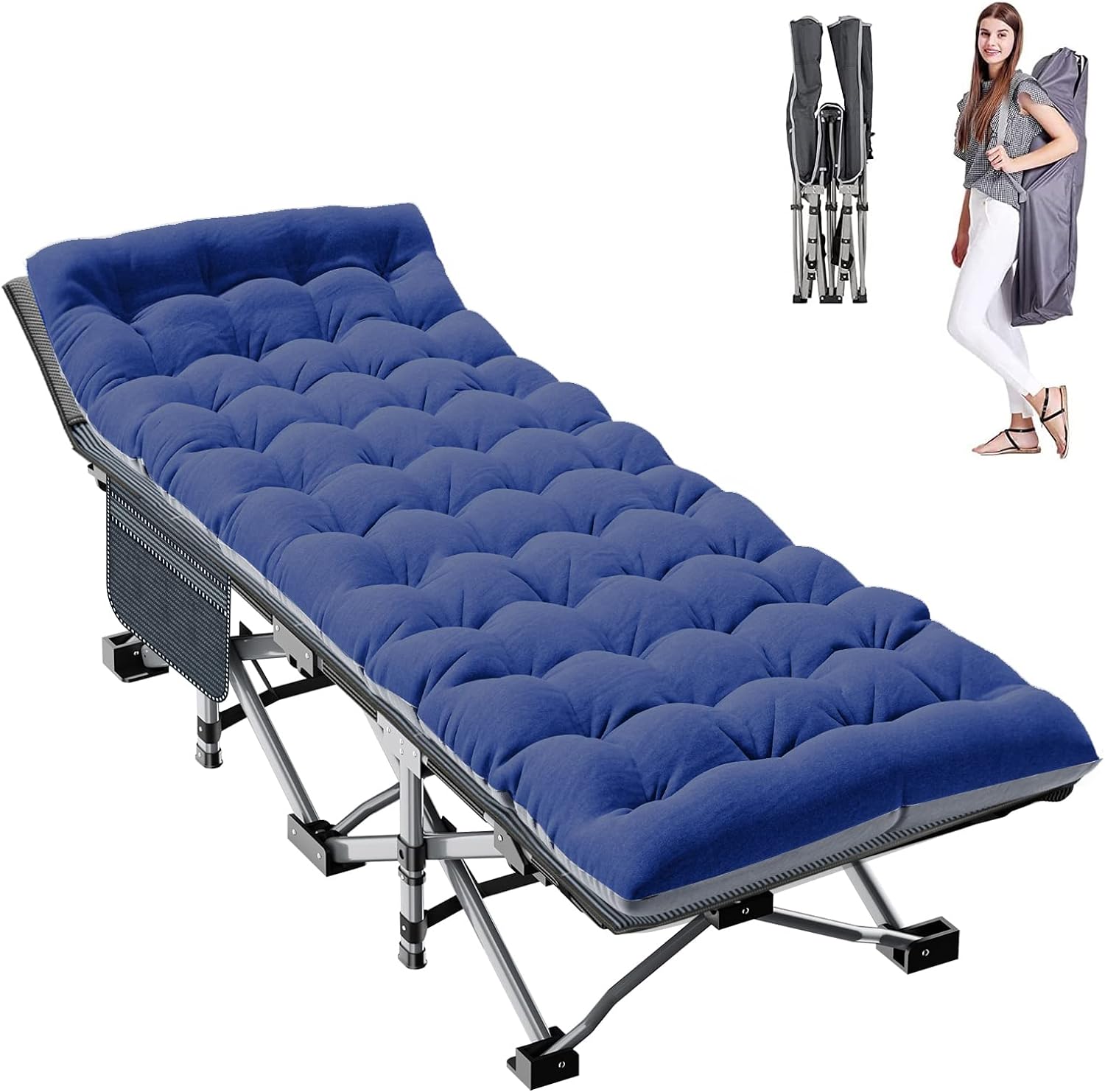 ABORON Camping Cot for Adult 28in Extra Wide, Heavy-Duty Design