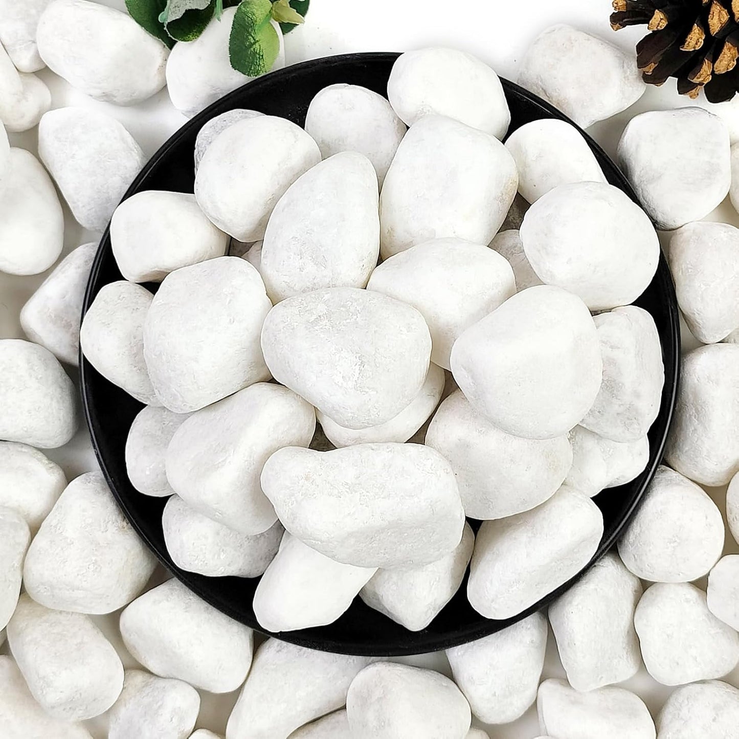 40lbs White River Rocks for Landscaping and Home Decor Projects
