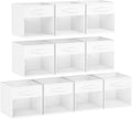 Cube Storage Bin 10 Pack - Foldable Closet Storage Cubes with Window