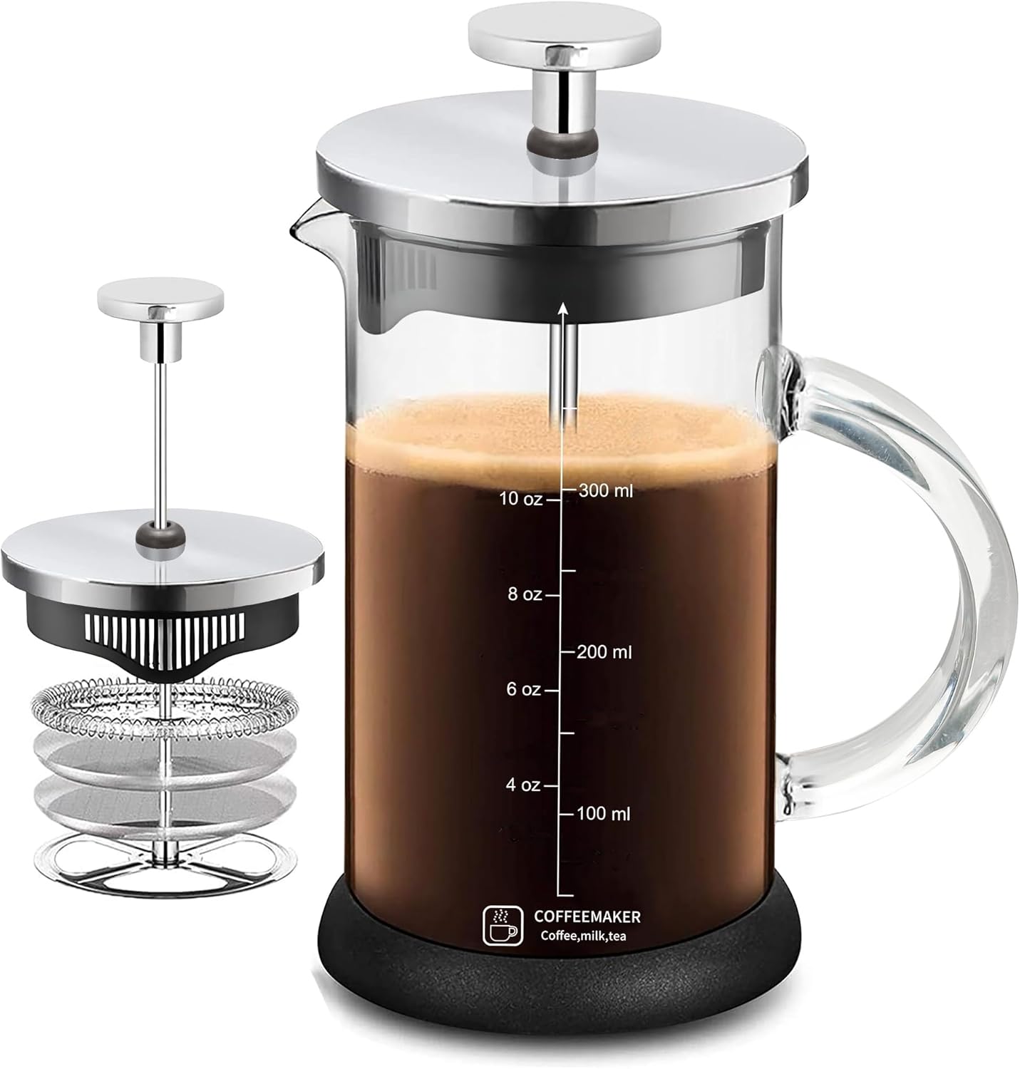YMMIND French Press 12oz Stainless Steel Coffee Maker