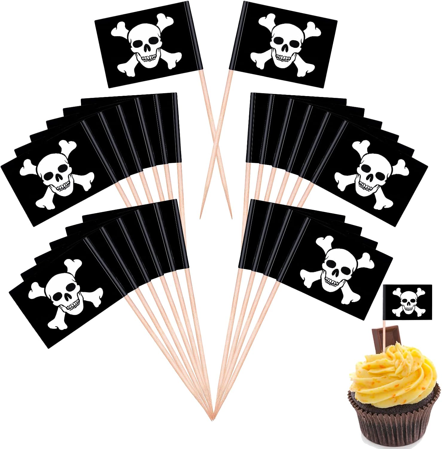 Pirate Theme Party - 100pcs Umbrella Drink Toppers