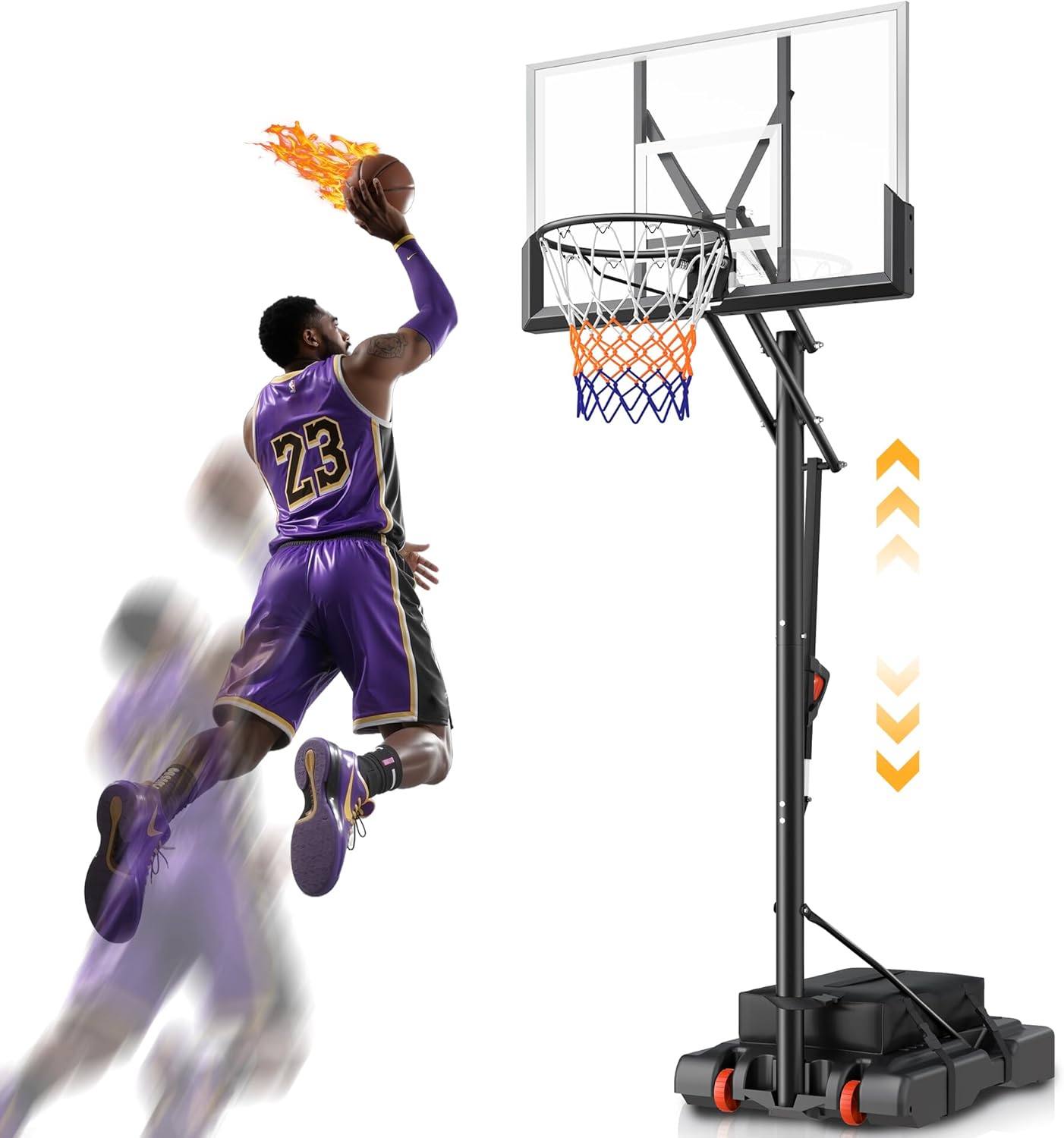Basketball Hoop Outdoor with Adjustable Height for All Ages