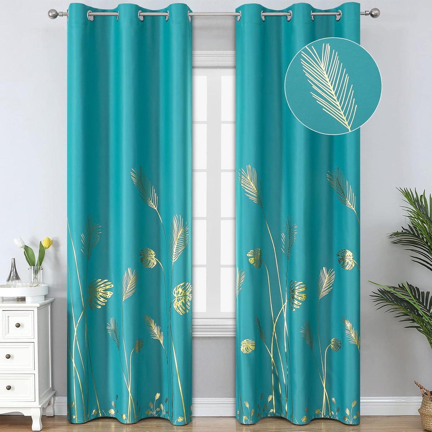 Estelar Textiler Teal Blackout Curtains for Elegant Bedrooms
