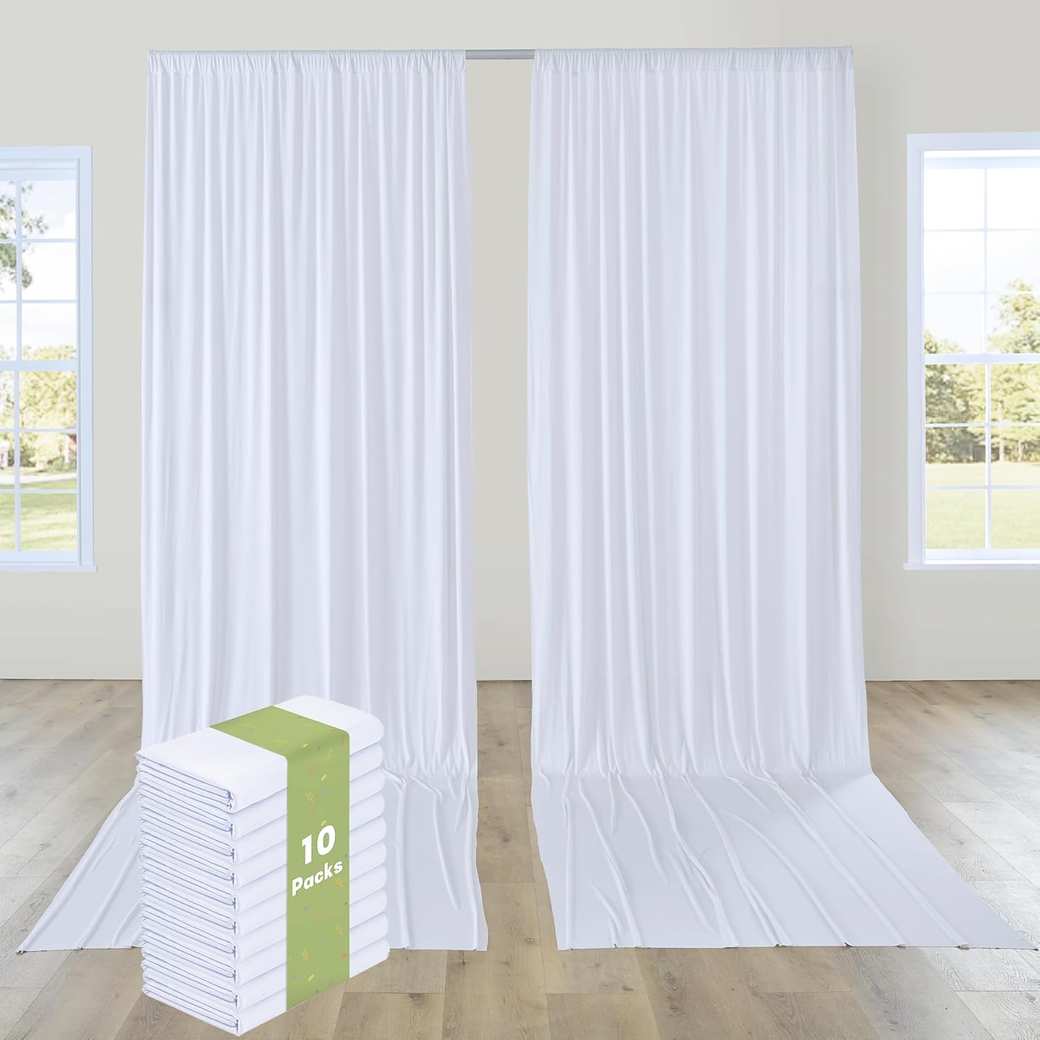 10 White Wrinkle-Free Photo Backdrop Panels