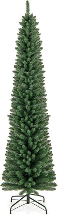 Goplus 7ft Slim Pencil Christmas Tree - Slim Corner Holiday Tree
