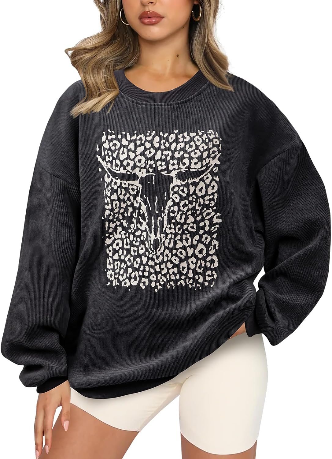 Boho Cow Skull Sweatshirt: Vintage Western Chic