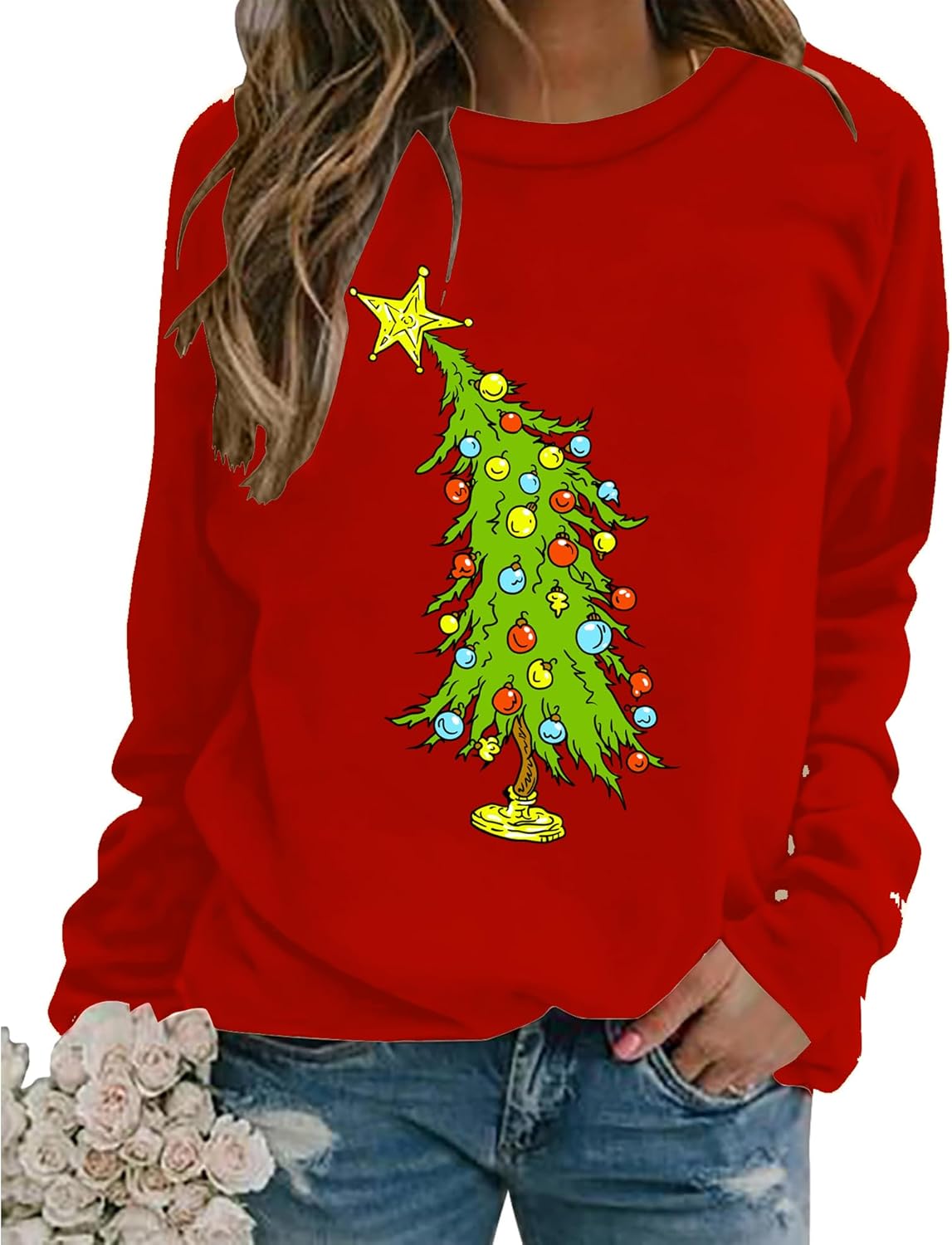 Cute Christmas Tree Sweatshirt for Women