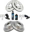 TRQ Front & Rear Brake Pad & Rotor Kit Ceramic Compatible with 2007