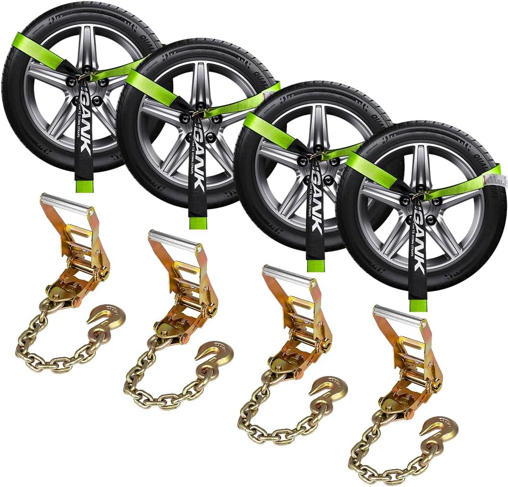 Heavy Duty Tire Straps for Car Trailer - Secure Vehicle Transport