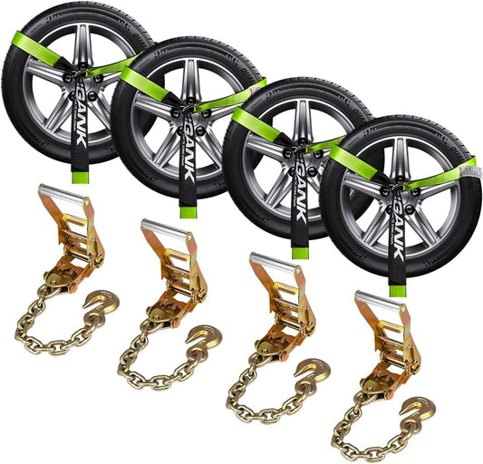 Heavy Duty Tire Straps for Car Trailer - Secure Vehicle Transport