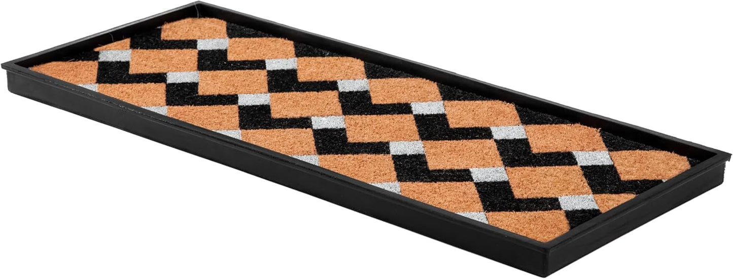 Rubber Boot Tray with Coir for 3 Pairs, Durable and Eco-Friendly
