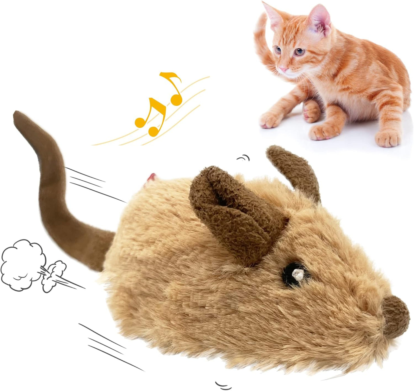 Gigwi Interactive Cat Toy: Realistic Squeak + Auto-Move Fun