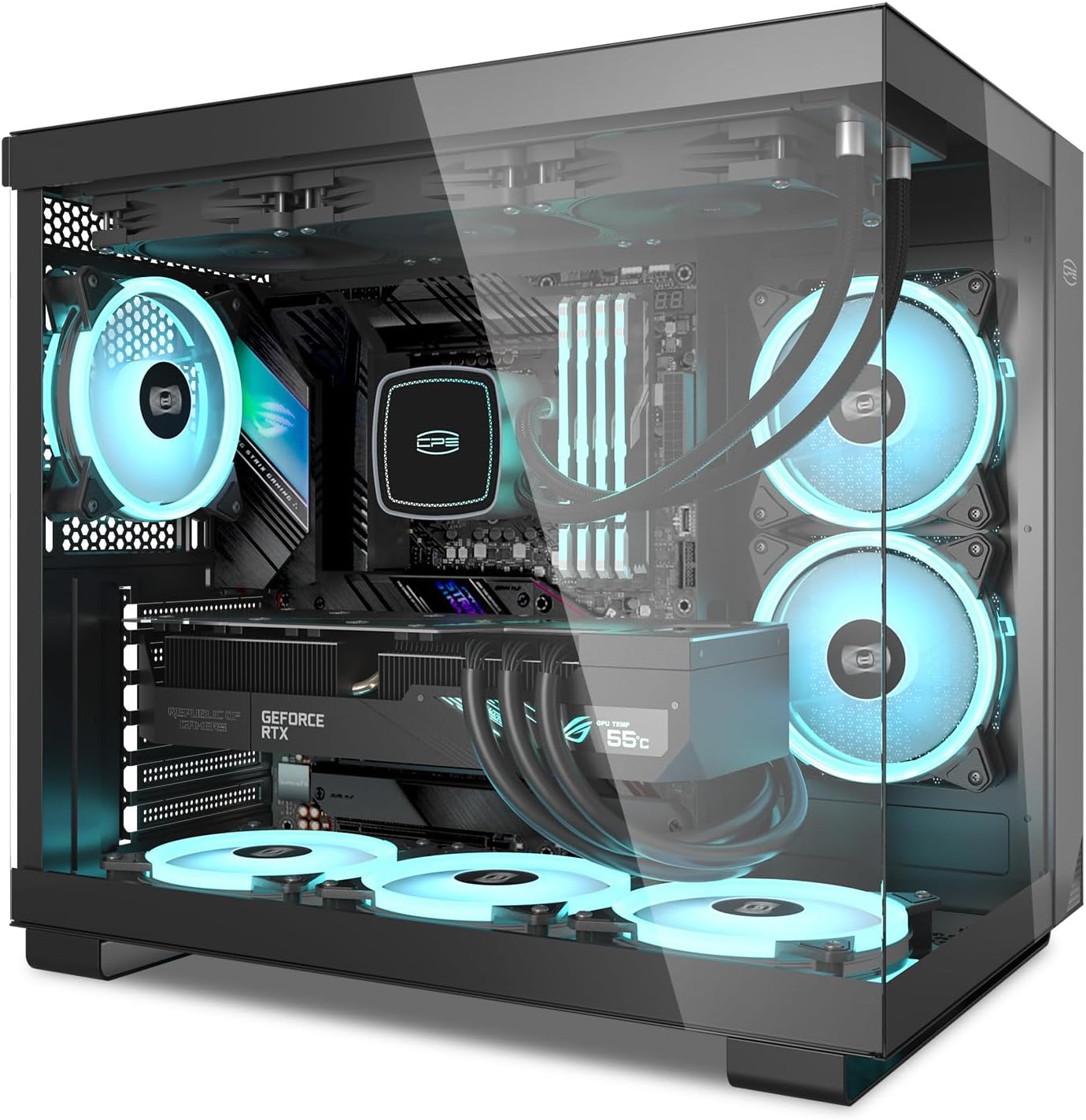 PCCOOLER C3T500 Mid Tower PC Case with 6 ARGB Fans and More