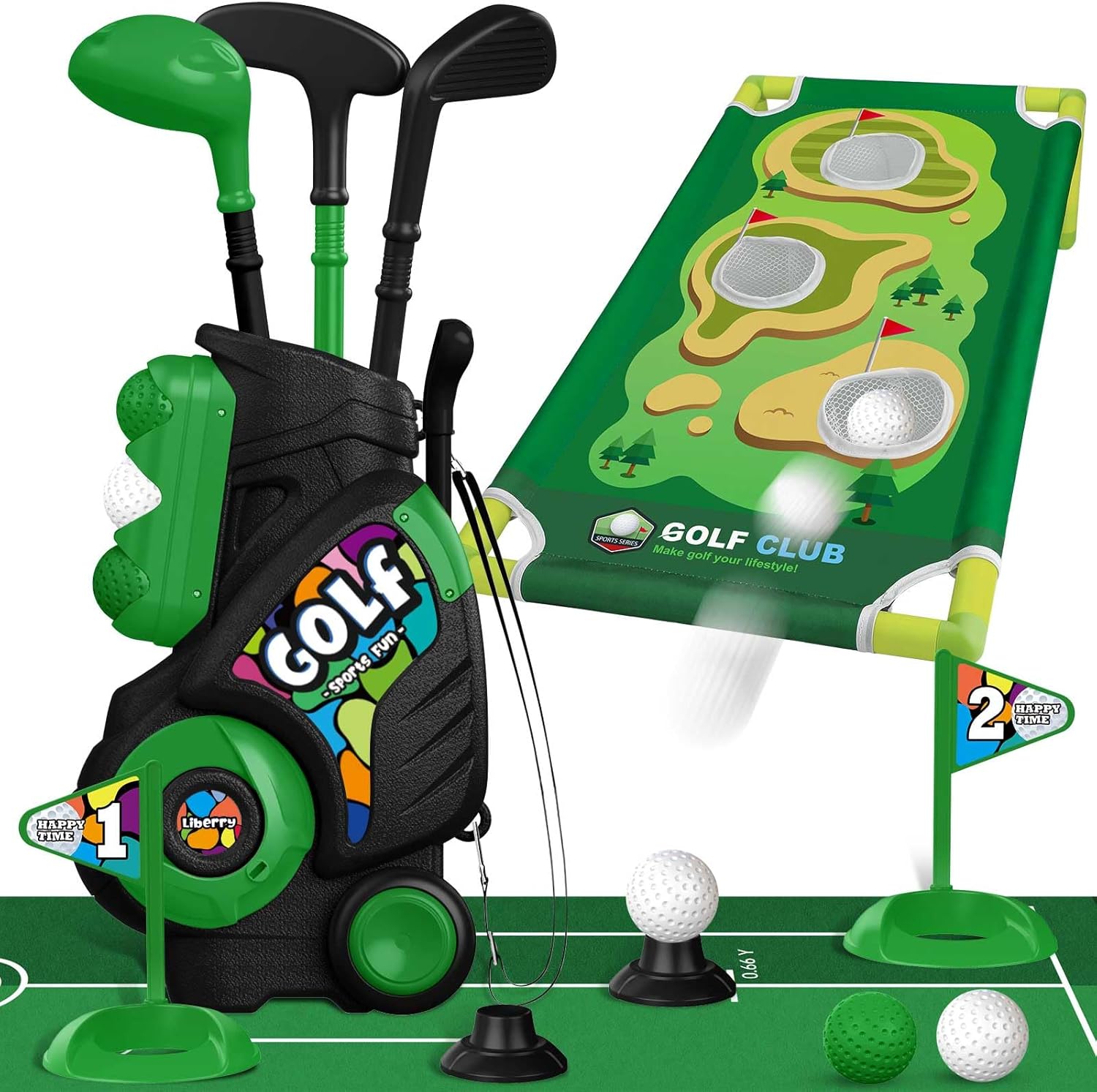 Liberry Toddler Golf Set for Kids with Cart & Putting Mat