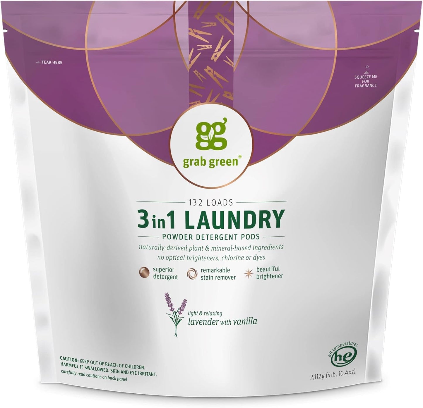 Grab Green 3-in-1 Laundry Detergent Pods for Superior Cleaning