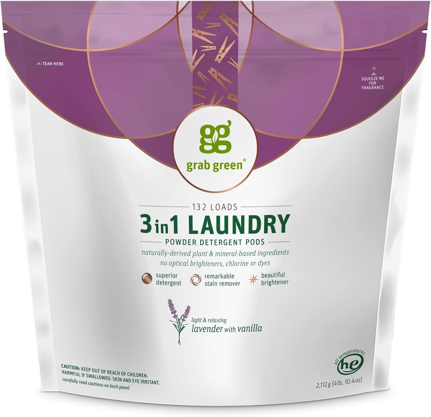 Grab Green 3-in-1 Laundry Detergent Pods for Superior Cleaning