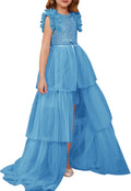 Girls Sequin Ruffle Prom Maxi Dress - Sparkle Party Pageant
