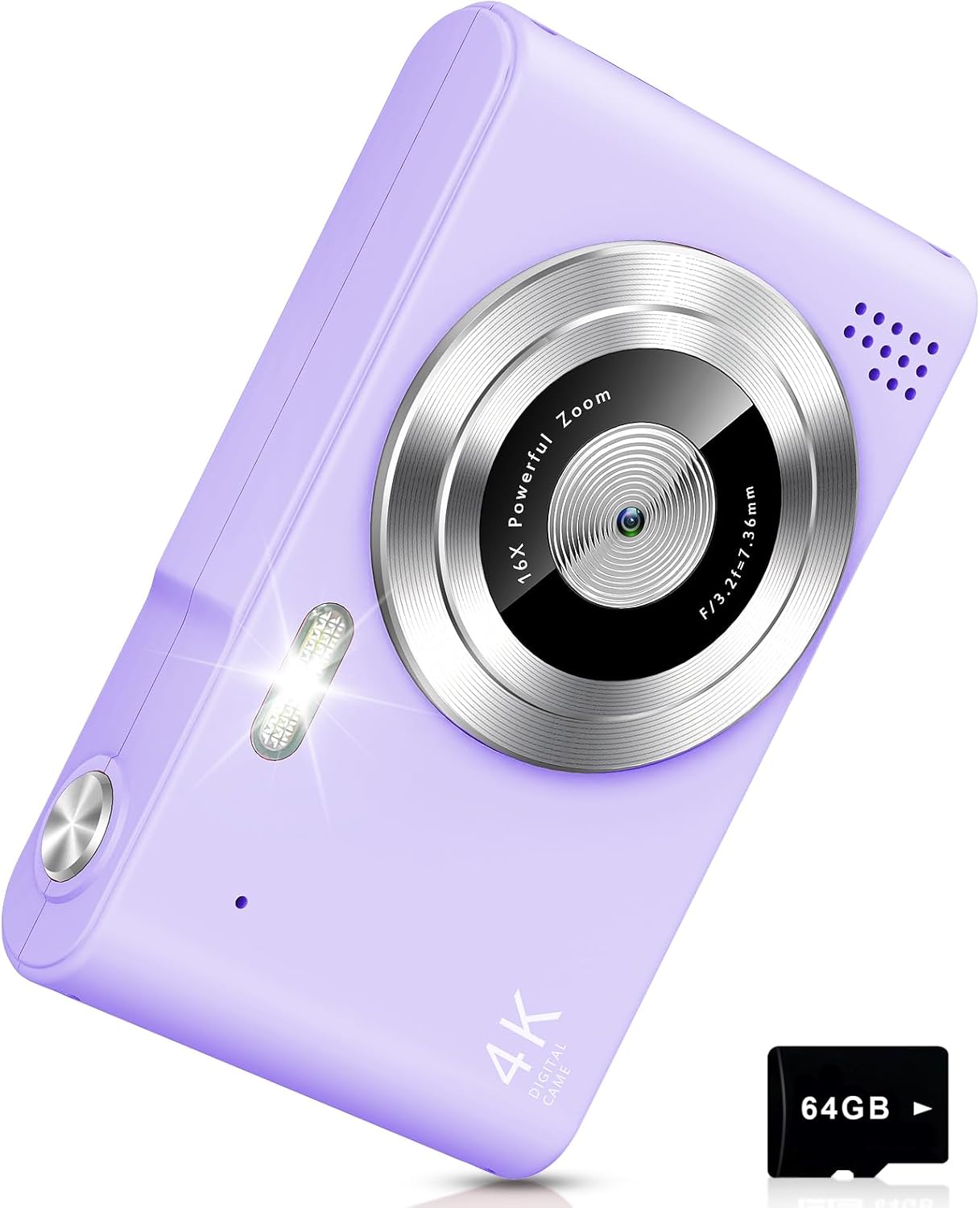 UHD 4K Kids Camera with Anti Shake - Compact Purple Gift