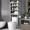 4-Tier Over-The-Toilet Storage Rack - Adjustable Space-Saving Shelf