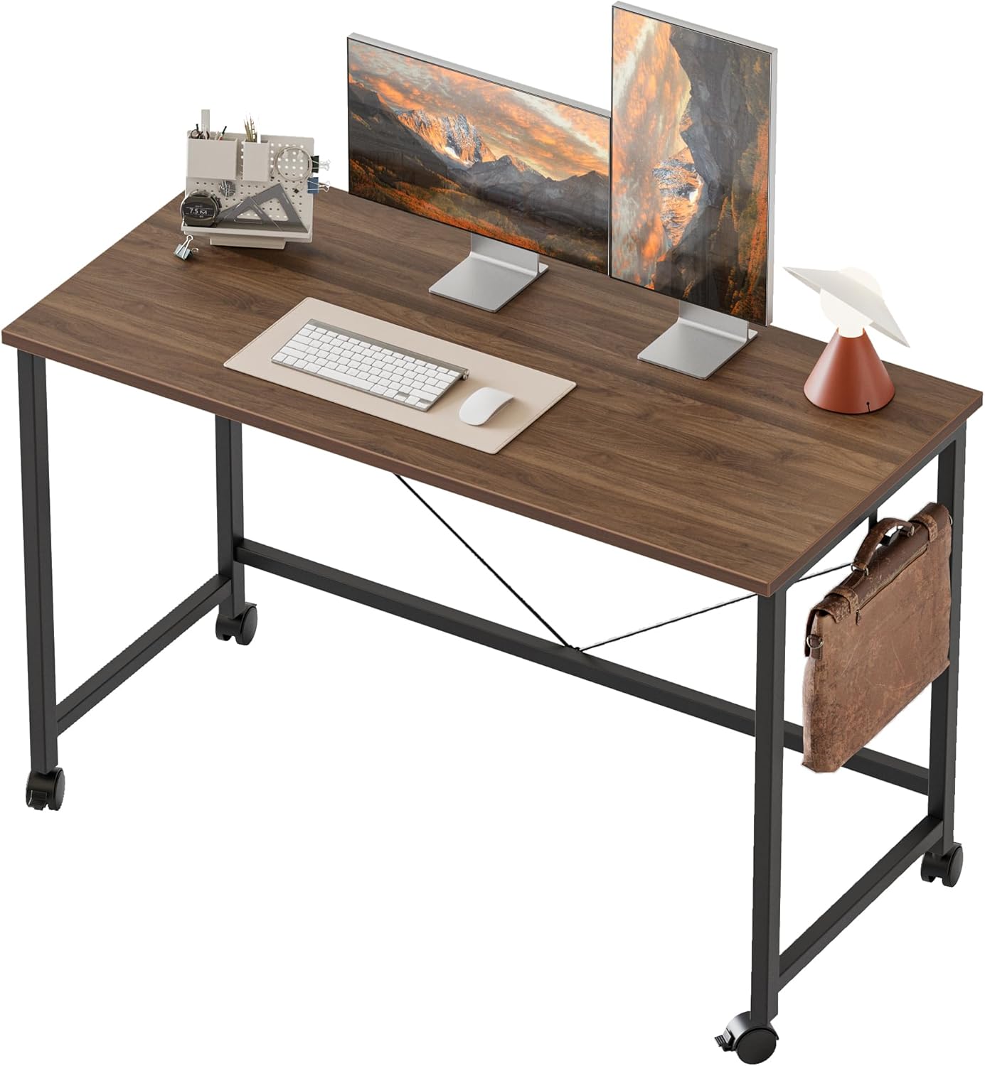 Mericonia Rolling Computer Desk with Wheels for Small Spaces