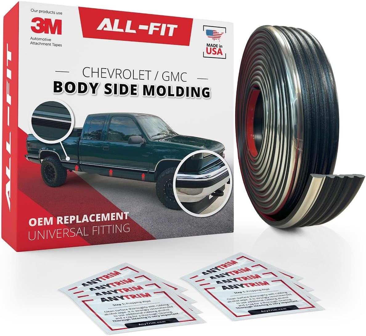 All-Fit Automotive Replacement Body Side Molding for Chevy Trucks