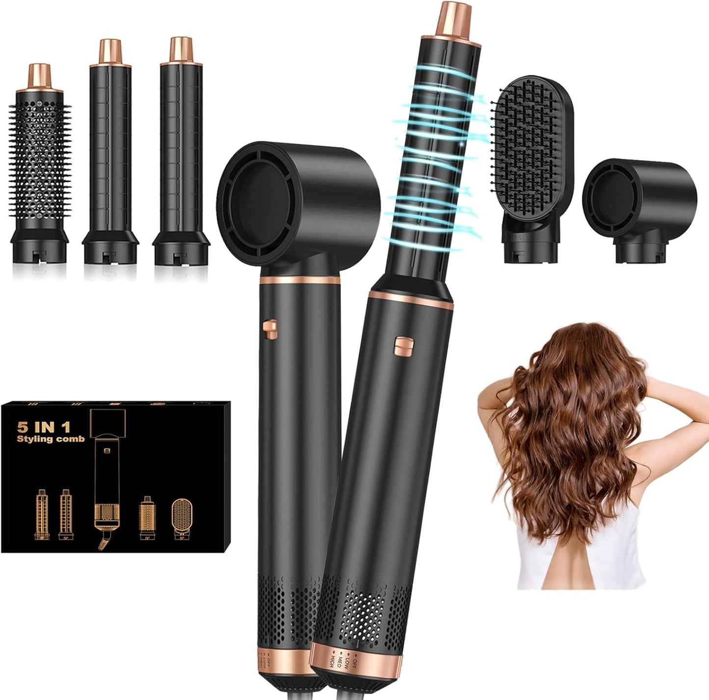 5 in 1 Blow Dryer Brush for Effortless Hair Styling at Home