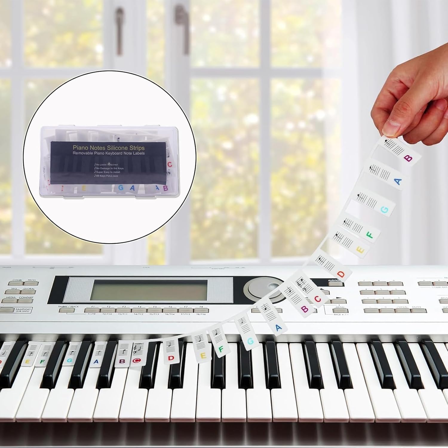 Removable 88-Key Piano Stickers by Viemior