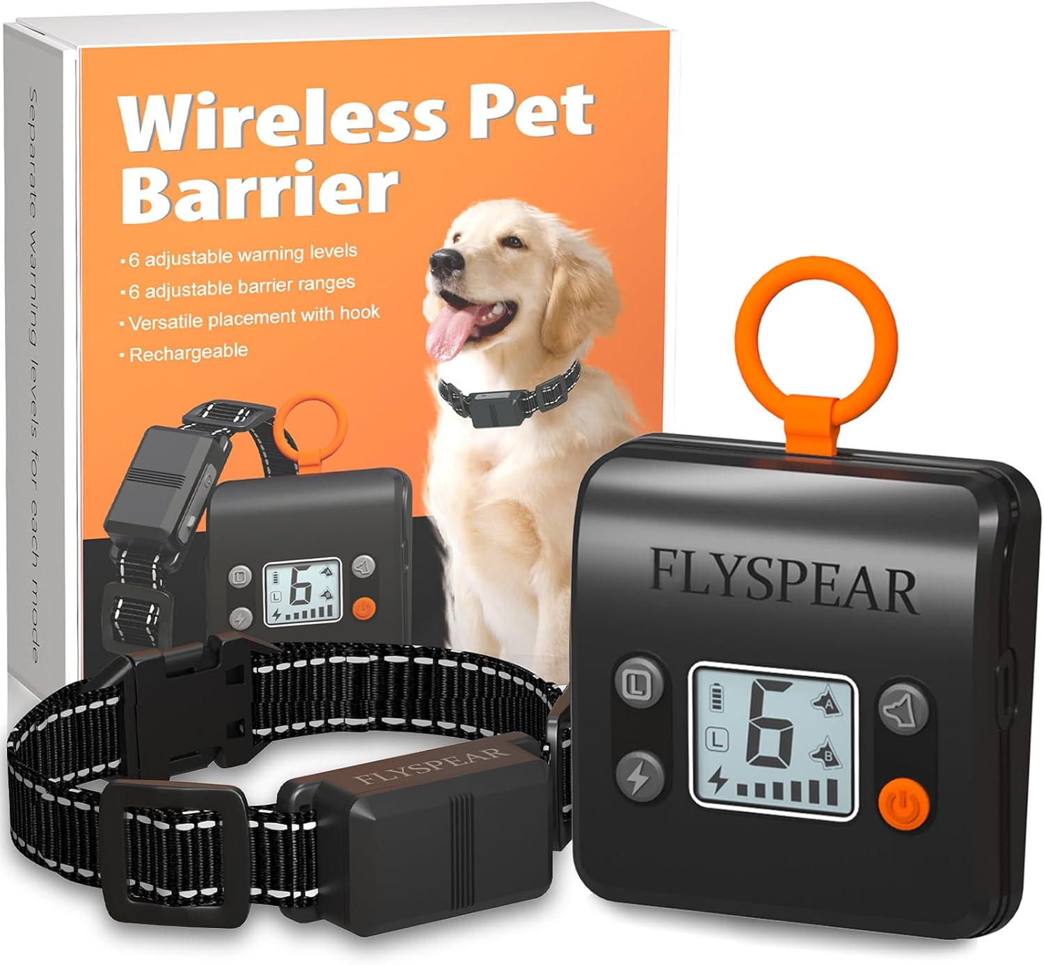 FLYSPEAR Wireless Pet Barrier - Rechargeable Indoor Fence System