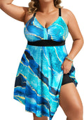 Plus Size Swim Dress One Piece Tummy Control Swimsuit - Flattering Fit