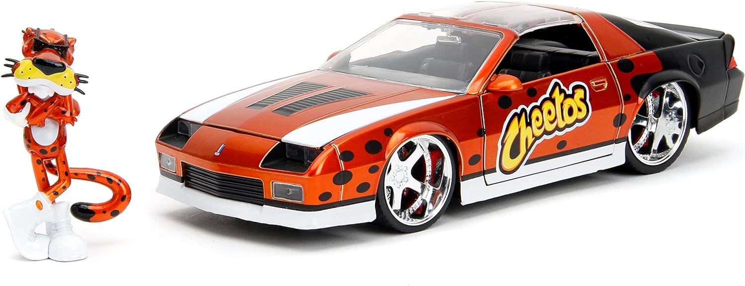 Jada Cheetos 1985 Camaro Z28 Die-Cast Car & Chester Cheetah Fig, Collector's Combo!