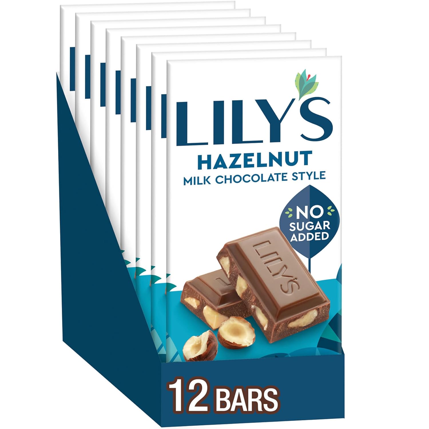 LILY'S Hazelnut Milk Chocolate Style Bars No Sugar Added Treats