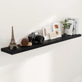 72 Inch Floating Shelves Black - 9.3 in Deep Rustic Mantel Shelf