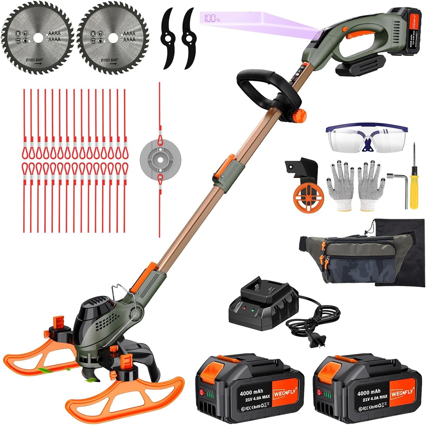 12-Inch Cordless String Trimmer & Edger with Powerful Features
