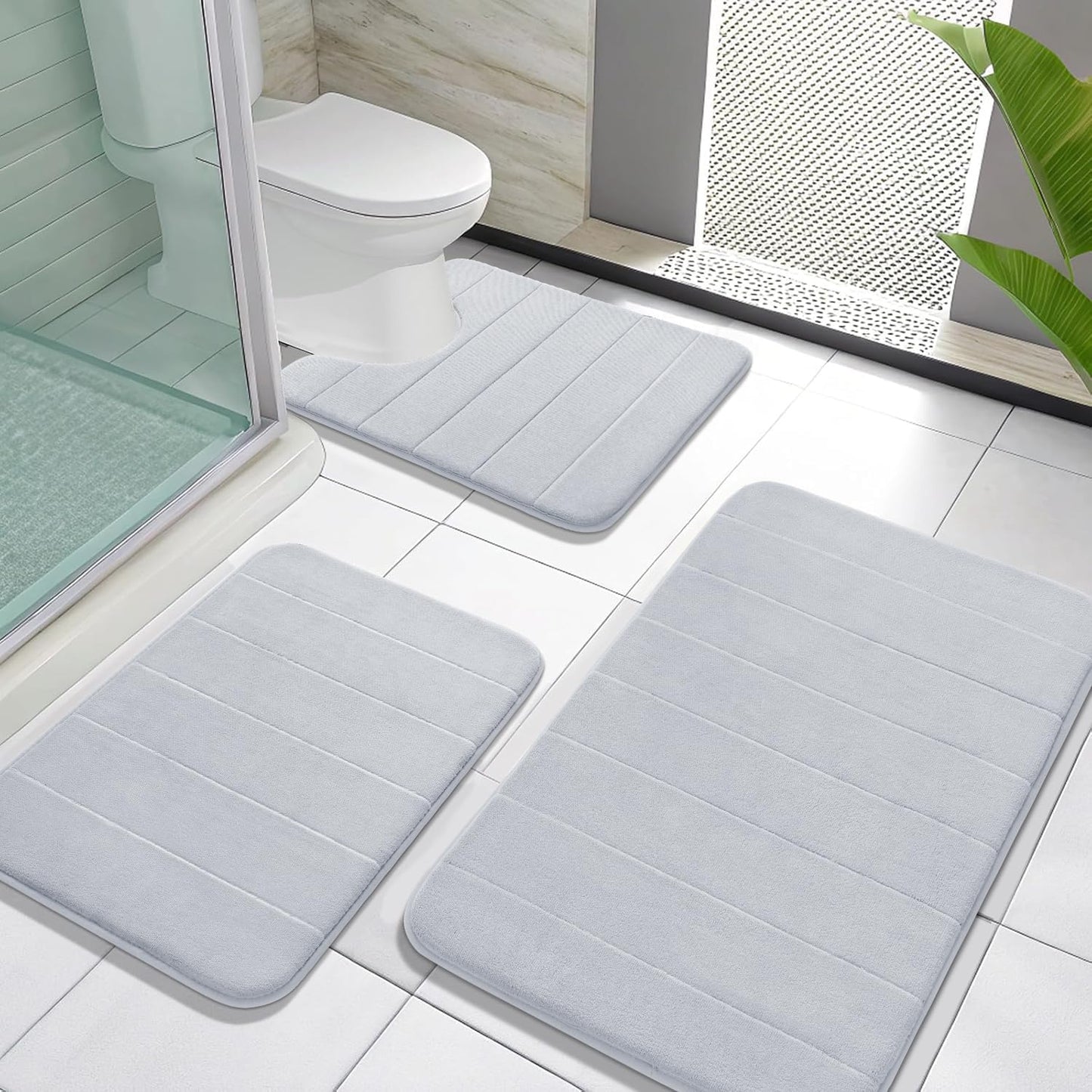 Yimobra Memory Foam Bath Mat Set - Super Soft & Absorbent