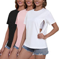 Ecavus Women's 3-Pack Nursing Shirts for Breastfeeding (Style DS3C)