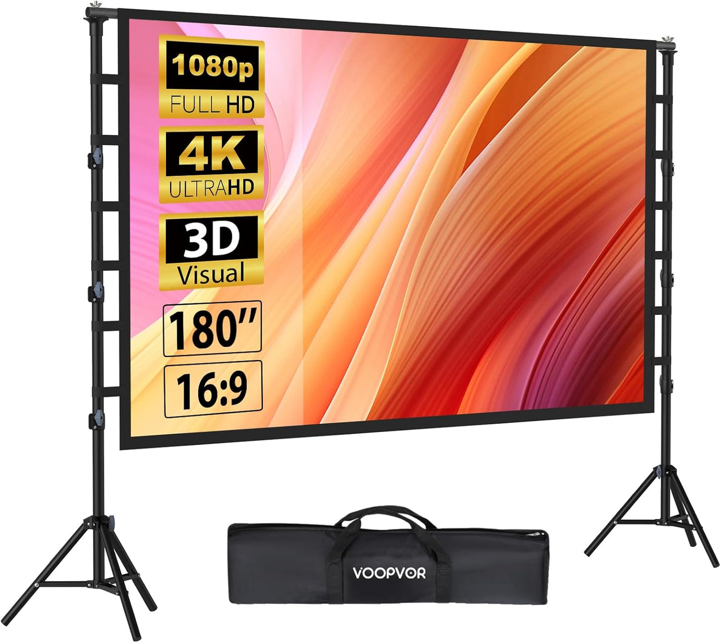 180 Inch Outdoor Projector Screen with Stand for Home Theater