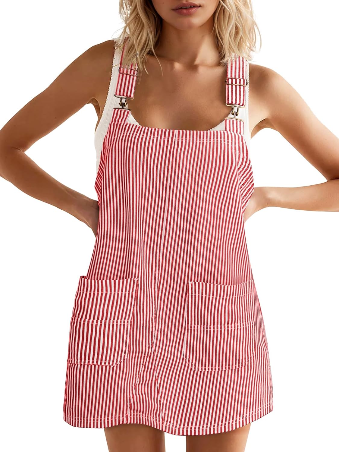 Yousify Womens Casual Denim Dress with Adjustable Straps