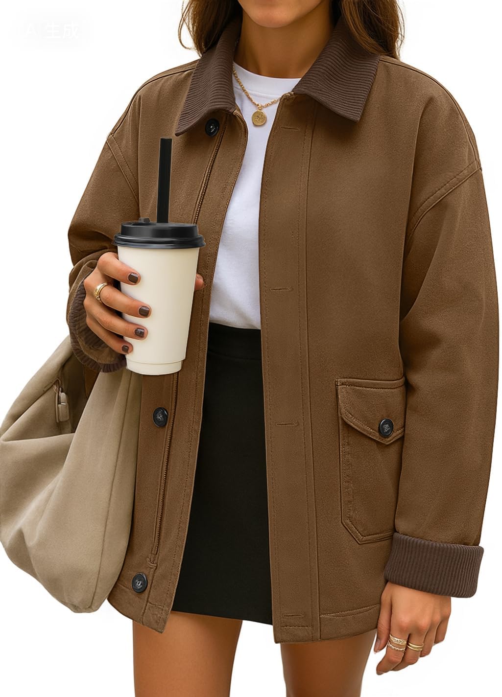 ZESICA Women's Trendy Oversized Barn Jackets for Fall Fashion