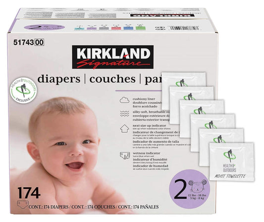 174 Kirkland Signature Size 2 Diapers & Wipes Set - HAO