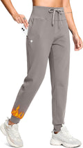Women's Fleece Lined Joggers with Zipper Pocket - Water Resistant Warm