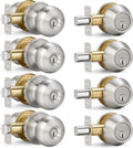 Entry Door Knob and Deadbolt Combo Set Keyed Alike - Satin Nickel