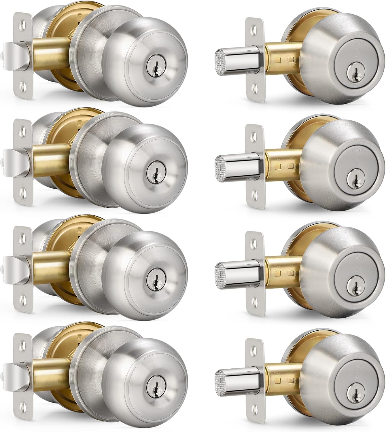 Entry Door Knob and Deadbolt Combo Set for Modern Homes
