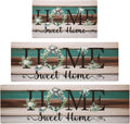 Kitchen Runner Rugs Set of 3 - Non Slip Cushioned Farmhouse Mats