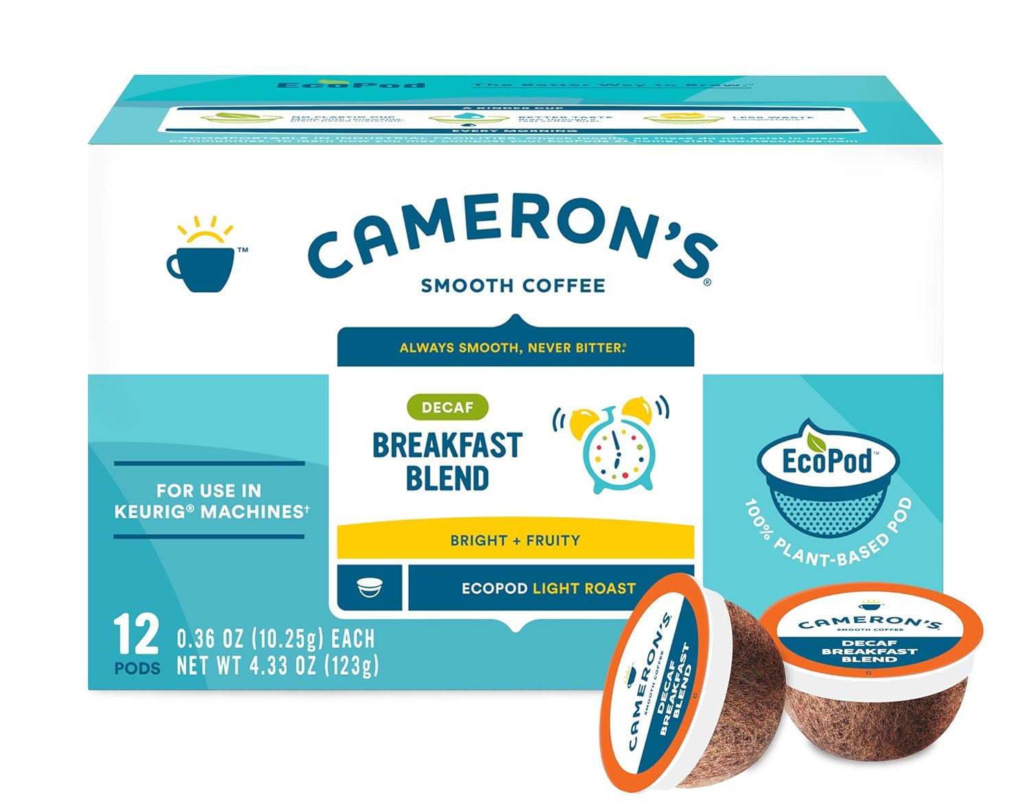 Cameron's Coffee Decaf Pods, 12 Count x 6 - Energize Your Mornings