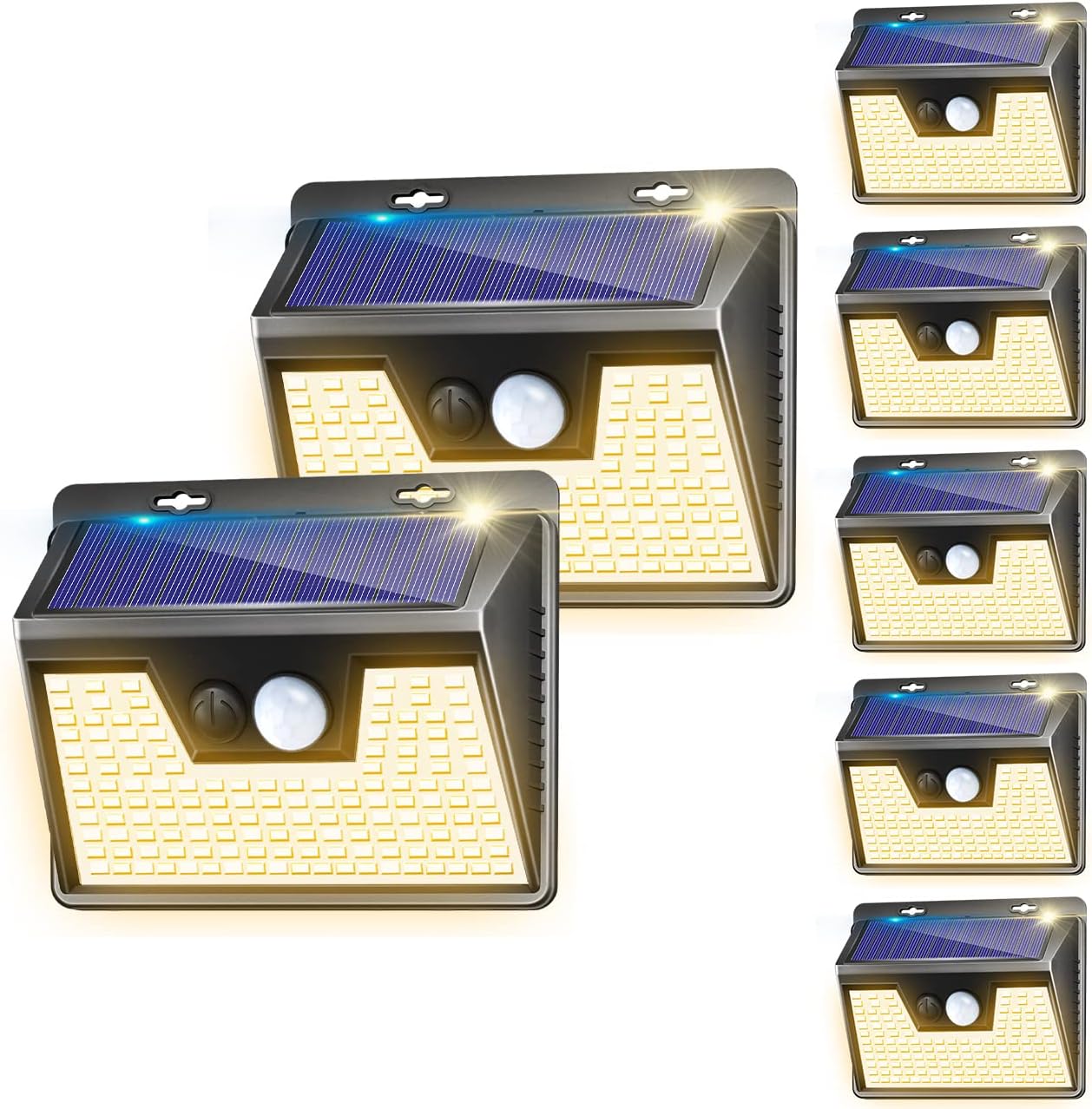 Solar Lights Outdoor 7 Pack with 140 LEDs for Bright Illumination