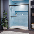 SUNNY SHOWER 54 x 72 Bypass Sliding Shower Door - Semi-Frameless Black