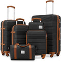 LONG VACATION 6 Piece Hardshell Luggage Set - Durable Travel Kit