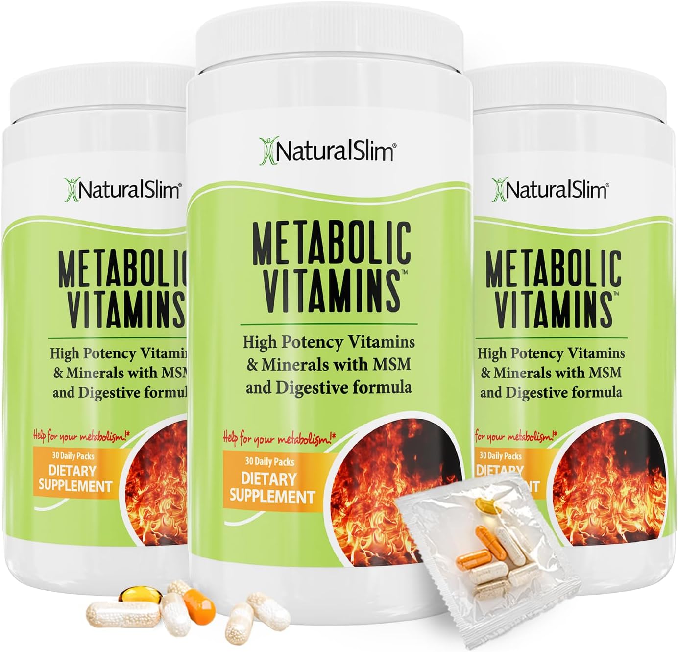 NaturalSlim Metabolic Vitamins for Energy and Metabolism Support